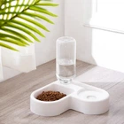 Кормушка для котов и собак 2 в 1, набор поилка и миска для корма White, Chansin (63678083)