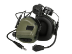 Активні шумоподавлюючі навушники EARMOR M32H з кріпленням для шолома FAST Olive Green Оливковий - зображення 1