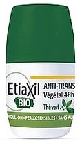 Антиперспирант шариковый, органический с зеленым чаем - Etiaxil Anti-Perspirant Vegetal Protection 48H Roll-on 50ml (50ml) (962808-1223740-2)