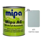 Автокраска 671 светло-серая 2К акриловая Mipa 1л (без отвердителя)