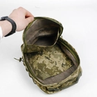 Универсальный тактический быстросъемный рюкзак 10 литров, военный штурмовой рюкзак из плотной тактической ткани Kiborg Пиксель - изображение 12