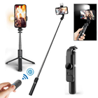Безпровідна селфіпалка Selfie Stick Light 2.0 портативний штатив трипод з підсвіткою з пультом дистанційного керування для телефону Android IPhone чорна з Bluetooth