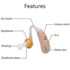 Слуховой аппарат, Axon E-103, заушный, аналоговый, для улучшения слуха (1002665-Beige-0) - изображение 4