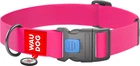Нашийник для собак водостійкий WAUDOG Waterproof з QR паспортом пластиковий фастекс XXL Ш 40 мм Дов 46-70 см Рожевий (25117Collar)