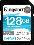 Kingston SDXC 128 GB Płótno Go! Plus Class 10 UHS-I U3 V30 (SDG3/128GB) - obraz 1