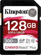 Kingston SDXC 128GB Canvas React Plus Class 10 UHS-II U3 V90 (SDR2/128GB) - зображення 1
