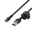 Кабель Belkin BRAIDED SILICONE USB-A — Lightning 1 м Black (CAA010bt1MBK) - зображення 3