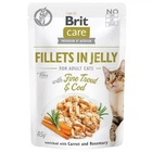 Вологий корм для кішок Brit Care Adult Cat Fillets in Jelly with Trout&Cod 85 г