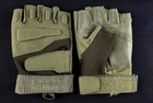 Перчатки беспалые тактические Battle Wolf размер Л (полубхват 10,5 см) Оливковый - изображение 2