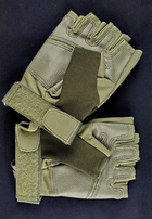 Перчатки беспалые тактические Battle Wolf размер ХЛ (полубхват 11 см) Оливковый - изображение 4