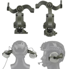 Комплект кріплень активних навушників Earmor HD-ACC-08-BK / Howard Leight / TAC-SKY на шолом Зелений - зображення 1