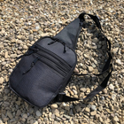 Универсальная сумка тактическая нагрудная, сумка с кобурой из плотной ткани через плечо Черная - изображение 9