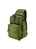 Універсальна сумка тактична нагрудна, військова сумка із щільної тактичної тканини через плече Хакі - зображення 1