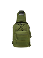 Універсальна сумка тактична нагрудна, військова сумка із щільної тактичної тканини через плече Хакі - зображення 2