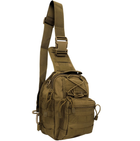 Универсальная сумка тактическая нагрудная, военная сумка из плотной тактической ткани через плечо Койот - изображение 1