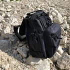 Універсальна сумка тактична нагрудна, військова сумка із щільної тактичної тканини через плече Чорна - зображення 8