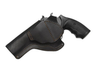 Кобура поясная Револьвер 4 не формованная кожа, чёрная - изображение 1