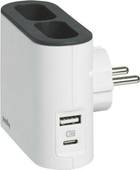 Blok Legrand Corner 2x2K gniazda boczne 6A z USB A+C biały/szary (049401) - obraz 1