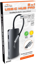 Док-станція Media-Tech Hub Pro 8-in-1 USB3.1 Type-C - HDMI/USB 3.0x3/RJ45/SD(Micro)/PD 100W (MT5044) - зображення 5