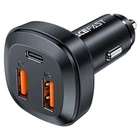 Автомобільний зарядний пристрій ACEFAST B9 66W (2USB-A+USB-C) Швидка зарядка Quick Charge 3.0 Three Port Metal Car Charger Зарядка в авто Чорний