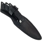 Метальні ножі в чорному кольорі з чорним палітуркою ручки, оригінальний дизайн, набір з 3 штук - зображення 3
