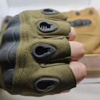 Перчатки тактические без пальцев оливковые размер XL - изображение 5