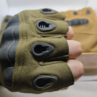 Перчатки тактические без пальцев оливковые размер М - изображение 5