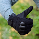 Тактичні рукавички довгопалі (закриті, з пальцями) з гербом чорні XL - зображення 5
