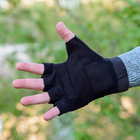Тактичні рукавички короткопалі (відкриті, без пальців) з гербом чорні L - зображення 6