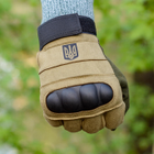 Тактичні рукавички довгопалі (закриті, з пальцями) з гербом койот М - зображення 9