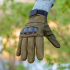 Тактичні рукавички довгопалі (закриті, з пальцями) з гербом какі L - зображення 4