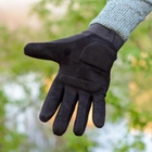 Перчатки тактические длиннопалые (закрытые, с пальцами) с гербом черные L - изображение 6