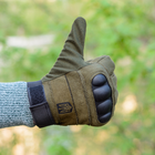 Тактичні рукавички довгопалі (закриті, з пальцями) з гербом какі L - зображення 10