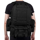 Рюкзак мужской тактический с 3 подсумками Tactical Backpack B08 Чёрный на 55 л военный туристический для охоты и рыбалки с креплением MOLLE - изображение 8