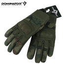 Защитные перчатки Dominator Tactical Олива S (Alop) из100% экокожи открытый большой и триггерный палец адаптированные к сенсорному экрану для спорта - изображение 4