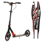 Самокат двухколесный Best Scooter 10304, ручной тормоз, фара, черно-красный