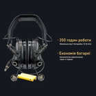 Активні навушники Earmor M32H для стрільби, тактичні, захисні з кріпленням на шолом та мікрофоном Зелені - изображение 5