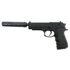 Пистолет страйкбольный Beretta 92 с глушителем 18х4,5х25 см Galaxy Черный 000217819 - изображение 3