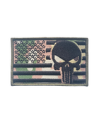 Шеврон на липучке Флаг Америки Каратель Punisher 9см х 5.7см мультикам (12244) - изображение 1