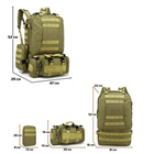 Тактичний рюкзак з трьома штурмовими підсумками для військових Олива - зображення 3