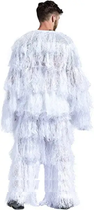 Маскировочный защитный легкий зимний костюм накидка из синтетической нити воздухопроницаемый 57х76 см белый под снег универсальный полевой (Kali) - изображение 3