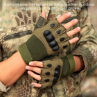Штурмовые перчатки без пальцев Combat походные армейские защитные Оливка - XL (Kali) - изображение 2