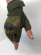 Защитные перчатки без пальцев походные полевые Combat с усиленными вставками на костяшках пальцев туристические с регулируемым манжетом на липучке L (Kali) - изображение 6
