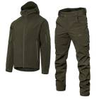 Универсальный мужской костюм водонепроницаемый ветрозащищенный Softshell Gen.II куртка и штаны оливковые утепленные с микро флисовой подкладкой L (Kali) - изображение 1