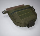 Напашник сумка, паховый подсумок тактический утилитарный с креплением к плитоноске на велкро Олива - изображение 5