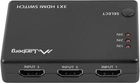 Rozdzielacz Lanberg HDMI 1x3 V2.0, 3D, 4K (SWV-HDMI-0003) - obraz 1