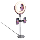 Тримач із кільцевим освітленням HOCO Rouge desktop fill light live broadcast stand LV01 Black