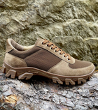 Черевики тактичне взуття кросівки полегшені (літо) натуральна гідрофобна шкіра посилена п’ята та носок Койот 42 - зображення 4