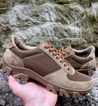 Ботинки кроссовки тактическая обувь облегченные (лето) натуральная гидрофобная кожа усиленная пятка и носок Койот 41 - изображение 2