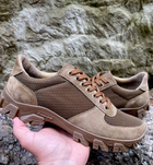 Ботинки кроссовки тактическая обувь облегченные (лето) натуральная гидрофобная кожа усиленная пятка и носок Койот 46 - изображение 2